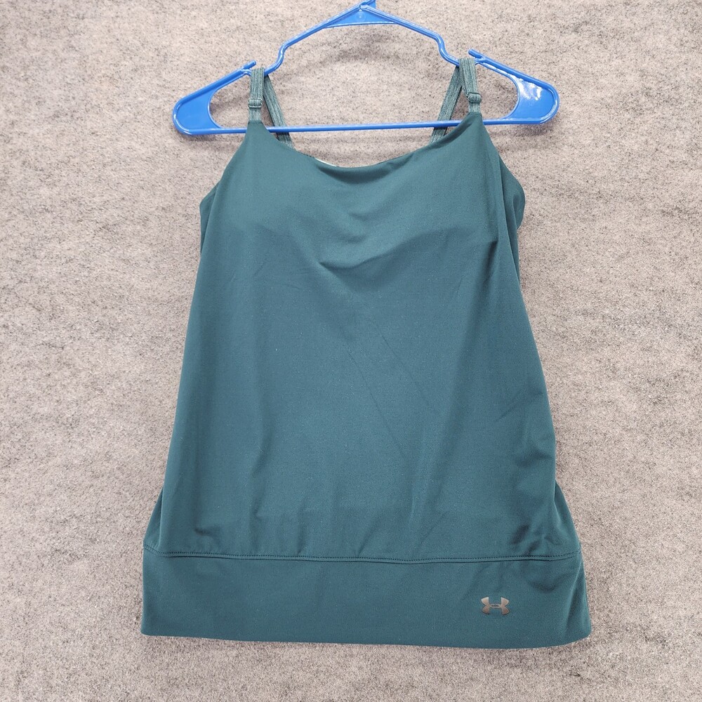 Under Armour Tank Top Womens XS Loose Green Sleeveless Built In Bra